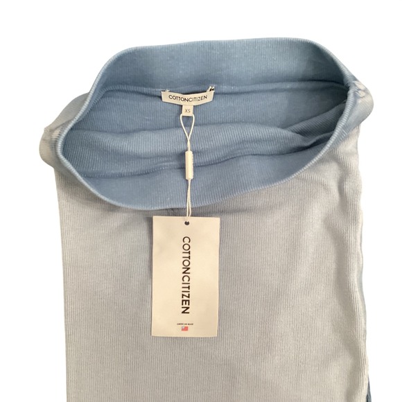 COTTONCITIZEN Melbourne Midi Skirt Blue Ombre Ribbed Slit XS Made in USA - Picture 5 of 9